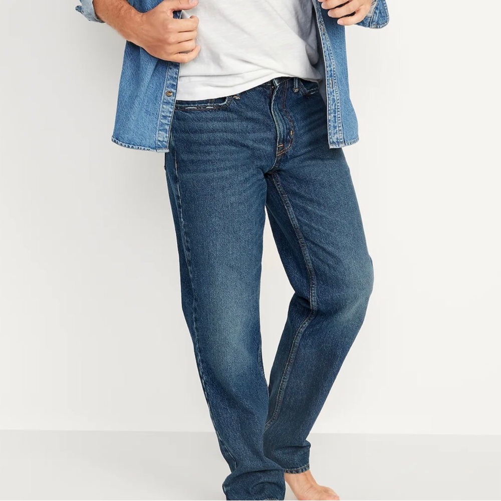 Old Navy Original Loose Non-Stretch Dark Wash Jeans Mens Size 38 X 34